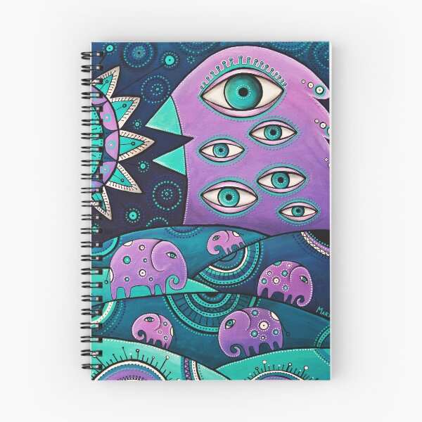 Item preview, Big purple bird and elephants designed and sold by ZyabraArt.