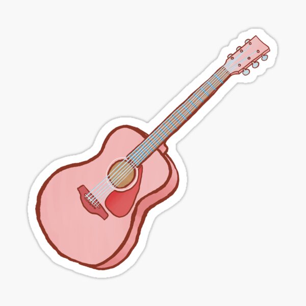 Vista previa del artículo con la obra «guitarra acustica rosa», diseñado y vendido por ElectronicCloud.