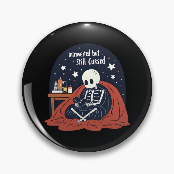 Item preview, Introverted but Still Cursed – Cute Gothic Skeleton Design designed and sold by Obsi-dian Bones.