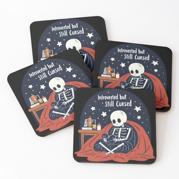 Item preview, Introverted but Still Cursed – Cute Gothic Skeleton Design designed and sold by Obsi-dian Bones.