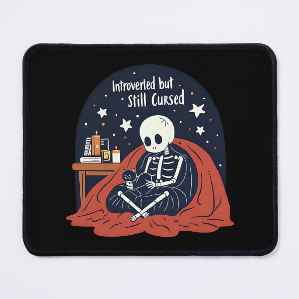 Item preview, Introverted but Still Cursed – Cute Gothic Skeleton Design designed and sold by Obsi-dian Bones.