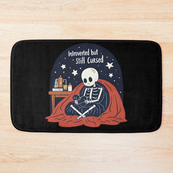 Item preview, Introverted but Still Cursed – Cute Gothic Skeleton Design designed and sold by Obsi-dian Bones.