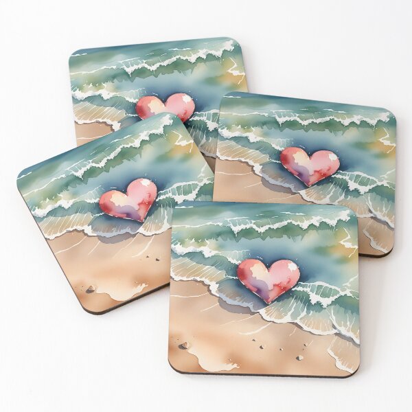 Item preview, Heart on the beach amidst the waves designed and sold by Marcu Ioachim.