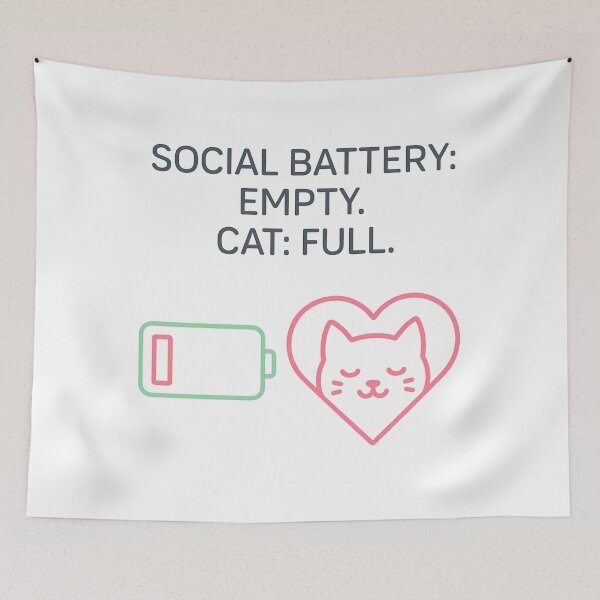 Item preview, Minimalist Social Battery Cat Shirt – Cute Introvert Pet Design designed and sold by SnB-Design.