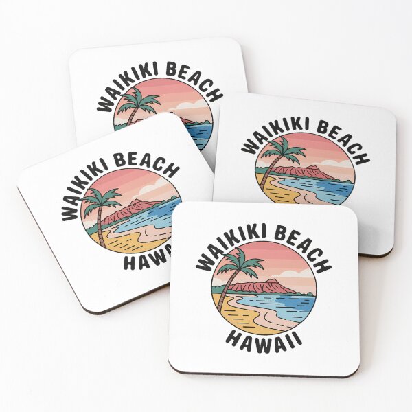 Item preview, Waikiki Beach Hawaii Minimalist Circle Sticker designed and sold by Horizon Tales.