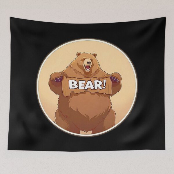 Item preview, Image 1/6 of a fantasy bear with the large phrase "BEAR!" in the center inside a circle. designed and sold by Giulivo Store Graphic.