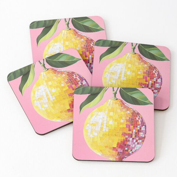 Item preview, Disco Ball Lemon with Pink Background designed and sold by Doodle&Hues.