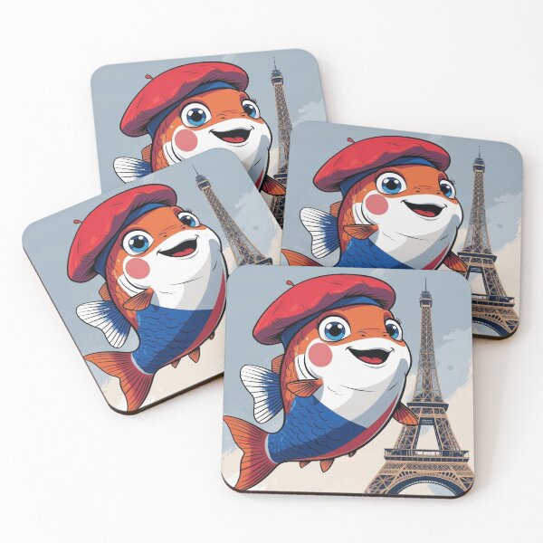 Item preview, Joyful French Fish – Paris Celebration with Eiffel Towe designed and sold by DariaCraft.
