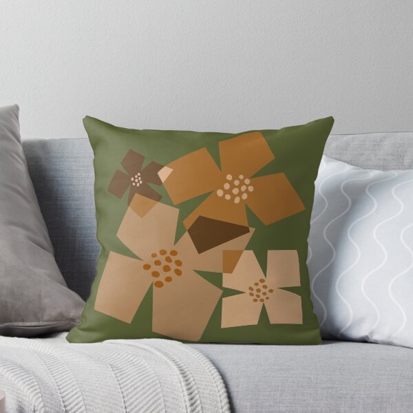 Item preview, Flower Geometric Abstract Shapes 1 in Brown Beige Olive Green designed and sold by nineFlorals.