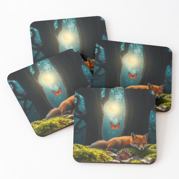Item preview, Young fox in the moonlight designed and sold by MADandSANE-MArt.