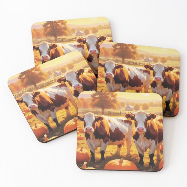 Item preview, Hereford Cows At A Pumpkin Patch At Sunset designed and sold by TheAnimalZ00.