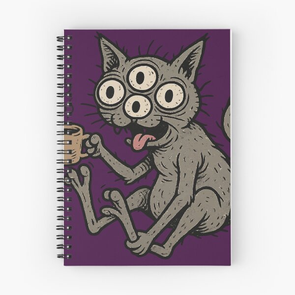 Item preview, Five-Eyed Cat Drinking Coffee with Feet designed and sold by xmoudx.
