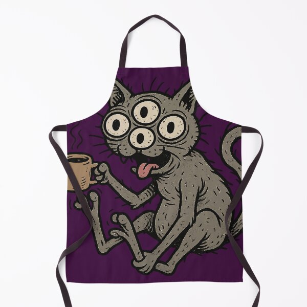 Item preview, Five-Eyed Cat Drinking Coffee with Feet designed and sold by xmoudx.