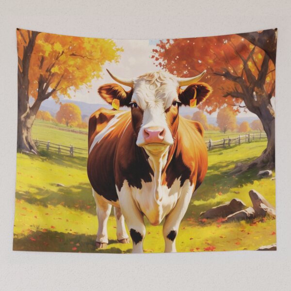 Item preview, Hereford Cow Autumn Portrait designed and sold by TheAnimalZ00.