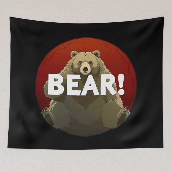Item preview, Image 2/6 of a fantasy bear with the large phrase "BEAR!" in the center inside a circle. designed and sold by Giulivo Store Graphic.