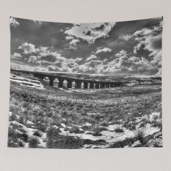 Item preview, Ribblehead Viaduct, North Yorkshire, England, Black And White designed and sold by Paul Thompson Photography.
