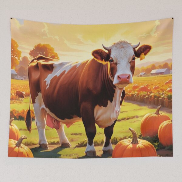 Item preview, Hereford Cow With Pumpkins designed and sold by TheAnimalZ00.