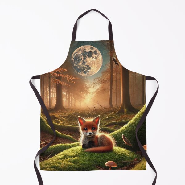 Item preview, Young fox lies comfortably on a moss-covered forest floor designed and sold by MADandSANE-MArt.