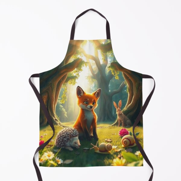 Item preview, Young fox with friends in a clearing designed and sold by MADandSANE-MArt.