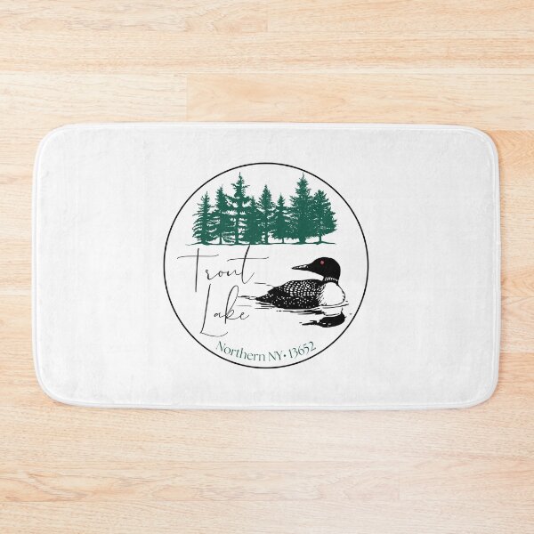 Item preview, Trout Lake Northern NY 13652 Loon pine trees logo designed and sold by CreativeCurious.