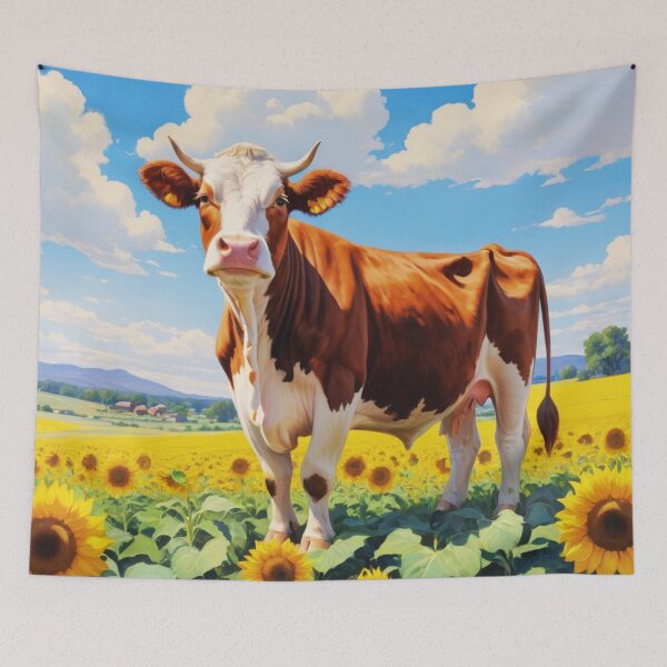 Item preview, Hereford Cow In A Sunny Sunflower Field designed and sold by TheAnimalZ00.