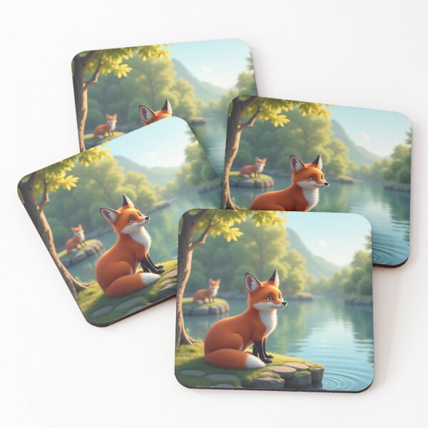 Item preview, Young fox and a day at the river designed and sold by MADandSANE-MArt.