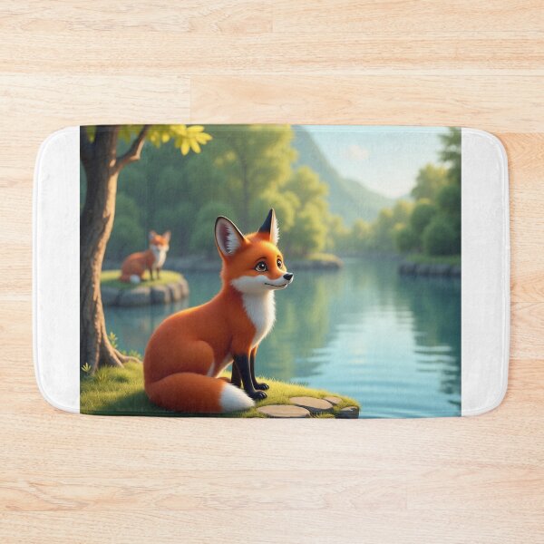 Item preview, Young fox and a day at the river designed and sold by MADandSANE-MArt.