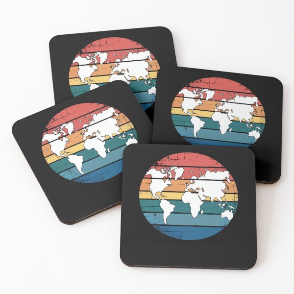 Item preview, Colorful Retro Map Of Earth designed and sold by MooonTees.