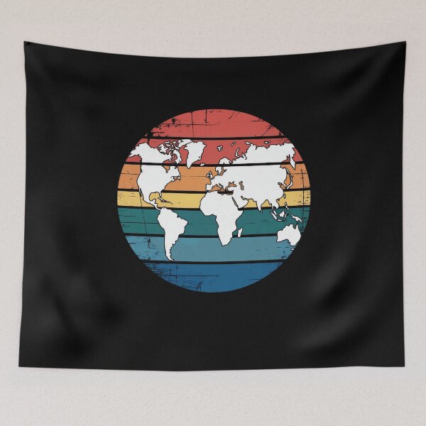 Item preview, Colorful Retro Map Of Earth designed and sold by MooonTees.