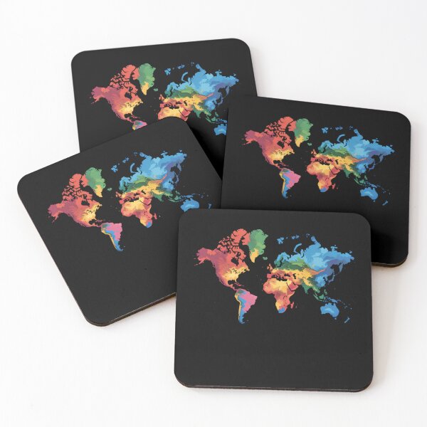 Item preview, Colorful Map Of Earth designed and sold by MooonTees.