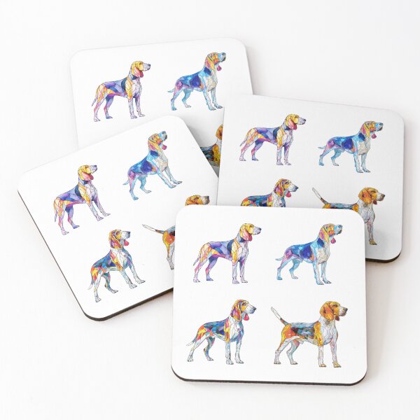 Item preview, Stained Glass Treeing Walker Coonhound Dogs designed and sold by TheAnimalZ00.