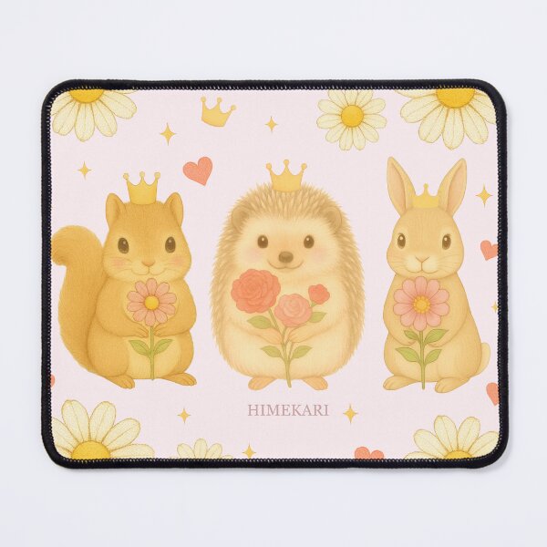 Artikelvorschau, HIMEKARI Stars | Eichhörnchen, Igel & Hase mit Blumen - Rosa entworfen und verkauft von HIMEKARI.