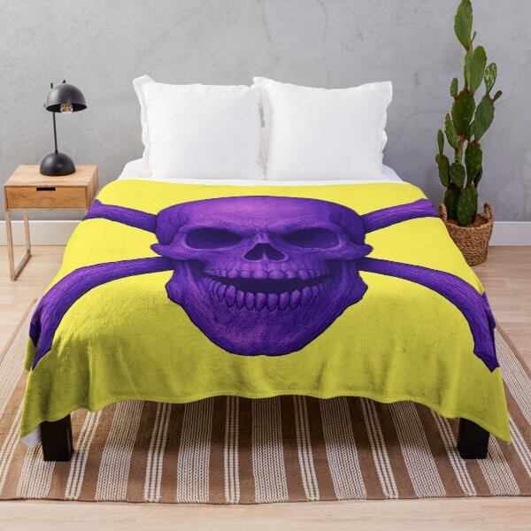 Item preview, Jolly Roger Purple Skull and Crossbones Pirate Flag designed and sold by hauntedtees.