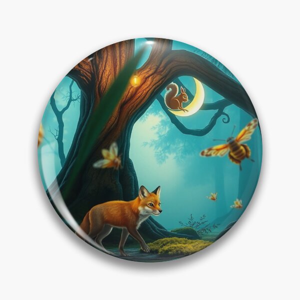 Item preview, Young fox and a magical night designed and sold by MADandSANE-MArt.