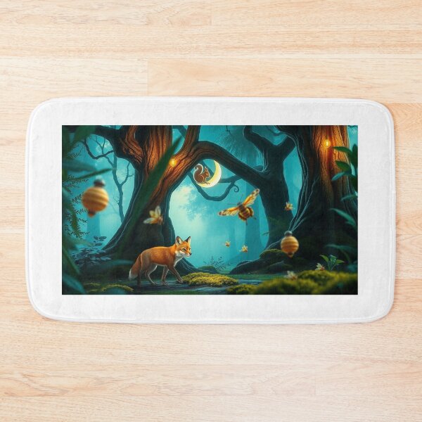 Item preview, Young fox and a magical night designed and sold by MADandSANE-MArt.