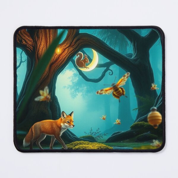 Item preview, Young fox and a magical night designed and sold by MADandSANE-MArt.
