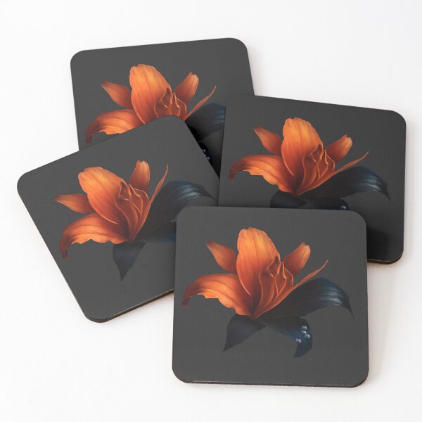 Item preview, Fire lily with water drops designed and sold by KrazyArtStyle.