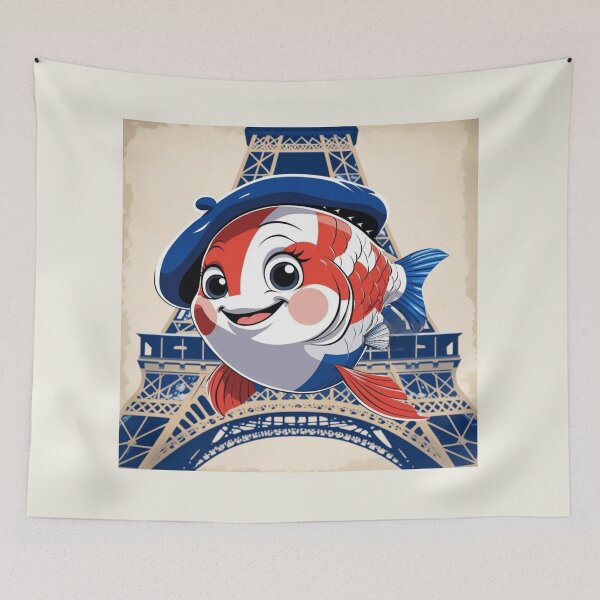 Item preview, Cute Tricolor Fish Girl – French Flag Ocean Friend designed and sold by DariaCraft.