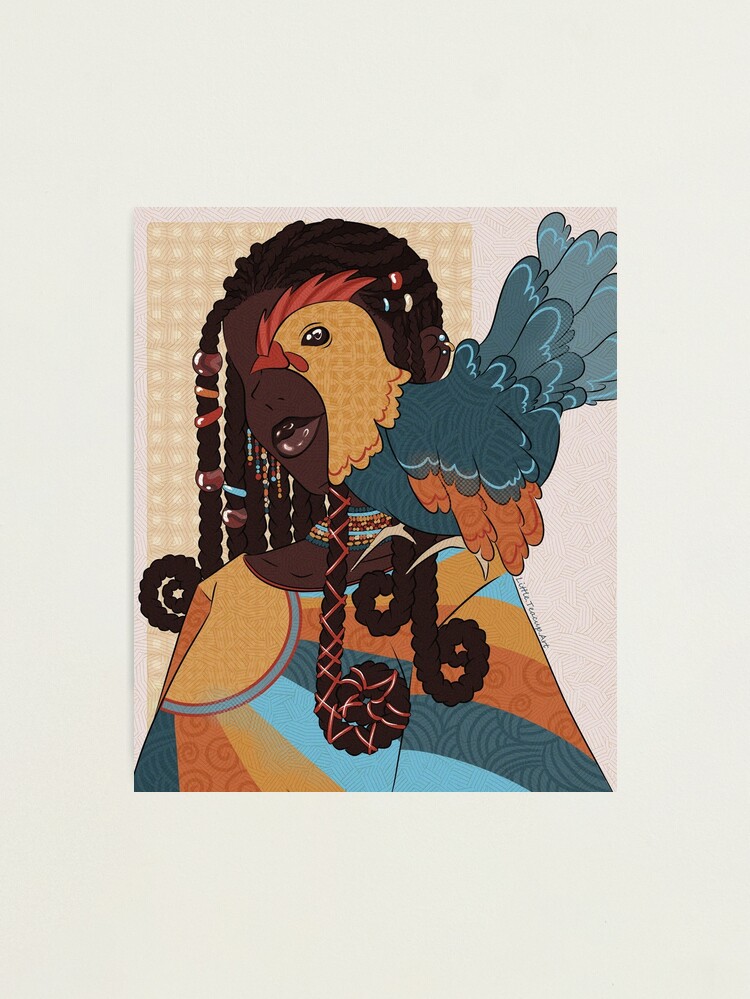 Thumbnail 1 of 3, Photographic Print, Woman With Chicken designed and sold by Brainbruises-.