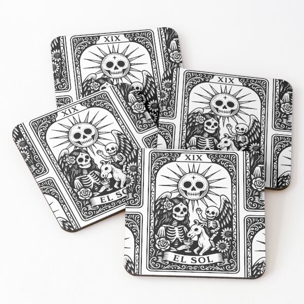 Item preview, The Sun Tarot Card Print – Ornamental Black and White Art designed and sold by Ojo de Lilith.