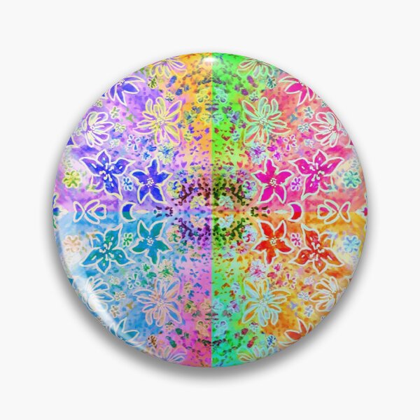 Item preview, Summer Psychedelic Technicolour Flower Spray butterfly Pattern designed and sold by TreeWyrm.