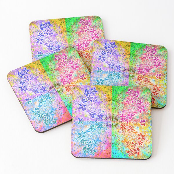 Item preview, Summer Psychedelic Technicolour Flower Spray butterfly Pattern designed and sold by TreeWyrm.