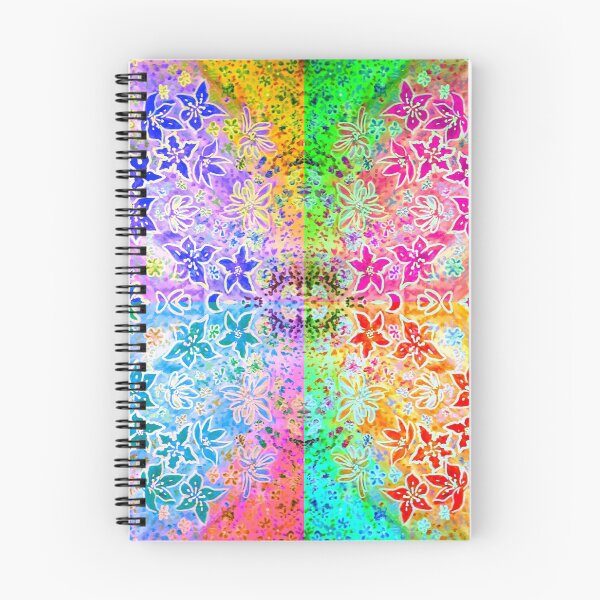 Item preview, Summer Psychedelic Technicolour Flower Spray butterfly Pattern designed and sold by TreeWyrm.