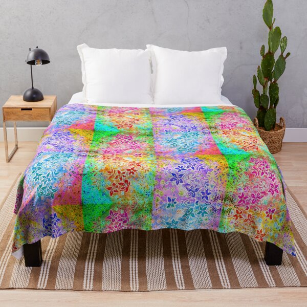 Item preview, Summer Psychedelic Technicolour Flower Spray butterfly Pattern designed and sold by TreeWyrm.