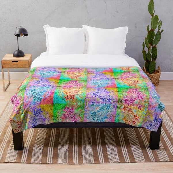 Item preview, Summer Psychedelic Technicolour Flower Spray butterfly Pattern designed and sold by TreeWyrm.