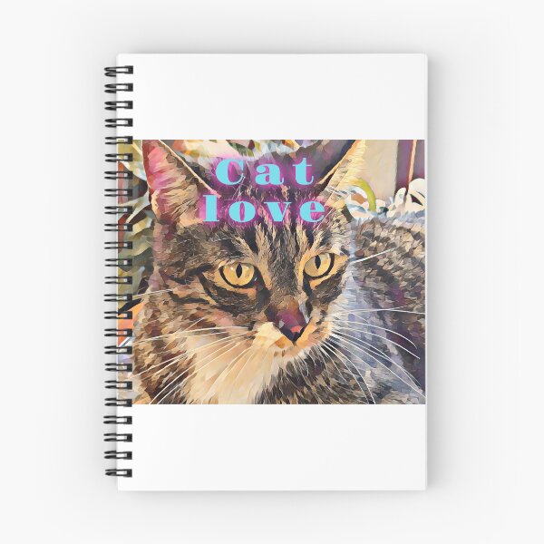 Item preview, Pure cat love with a stray cat portrait and cat love wordings in blue and pink colours  designed and sold by wallartofmio.