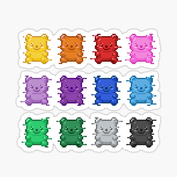 Item preview, Pixel Gummy Bears – Restored Glitch Edition designed and sold by retro_pixel.