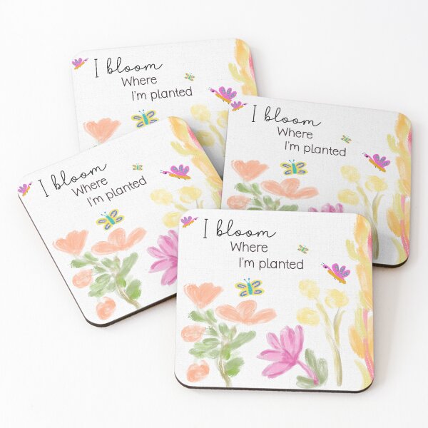 Item preview, I Bloom Where I’m Planted – Inspirational Floral Quote Art designed and sold by Navitaloves.