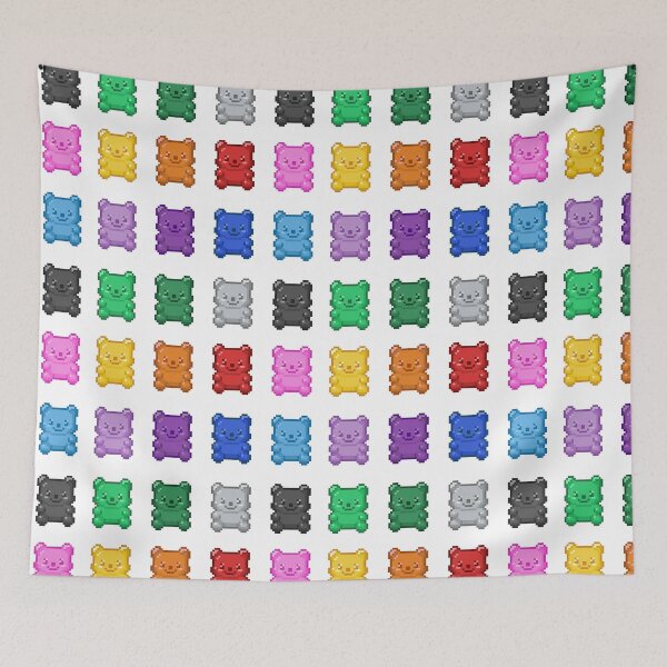 Item preview, Pixel Gummy Bears – Cute Retro Candy Pattern designed and sold by retro_pixel.