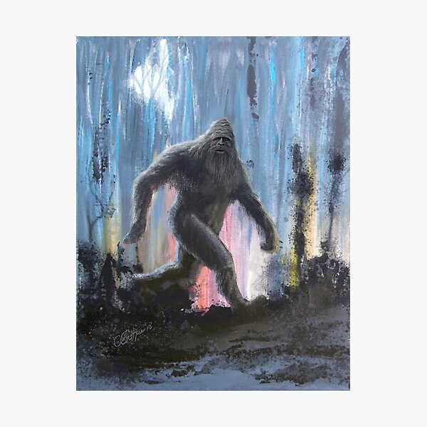 Bigfoot At Twilight - Sasquatch Art Photographic Print